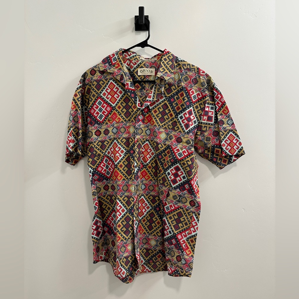 Short sleeve button down South American tirbal vibes